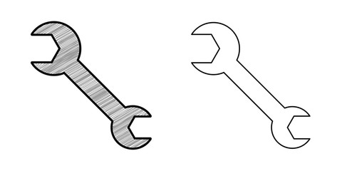 Poster - wrench icon design vector with texture. editable outline for other style