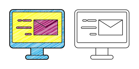 Poster - email icon design vector with texture. editable outline for other style