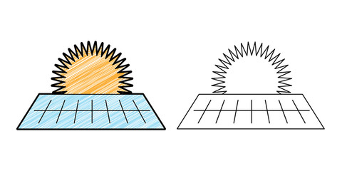Poster - solar panel icon design vector with texture. editable outline for other style