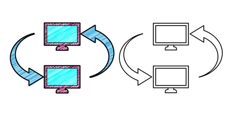 Poster - information technology icon design vector with texture. editable outline for other style