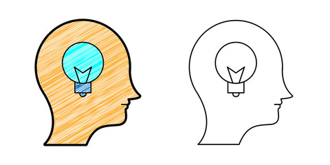 Poster - intelligence icon design vector with texture. editable outline for other style