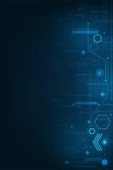 Poster - Technological background with different data calculations.