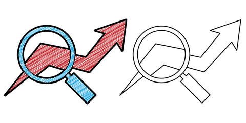Poster - financial analysis icon design vector with texture. editable outline for other style