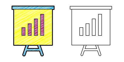 Poster - financial analysis icon design vector with texture. editable outline for other style