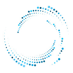 Aufkleber - Dotted, dots, speckles abstract concentric circle. Spiral, swirl, twirl element.Circular and radial lines volute, helix.Segmented circle with rotation.Radiating arc lines.Cochlear, vortex illustration