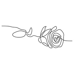 Poster - one line rose flower minimalism drawing vector illustration floral art design