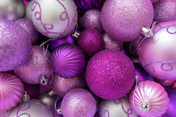  Pink and Purple Christmas Ball Ornaments