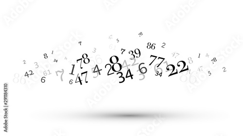 Fotomural numeri, nuvola di numeri, confusione, gruppo