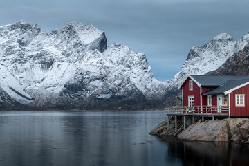 Wall Mural - Beautiful landscape in Lofoten Islands in Winter, Norway 