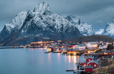 Wall Mural - Beautiful landscape in Lofoten Islands in Winter, Norway 