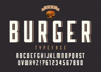 Fototapete - burger vector retro regular font design, alphabet, typeface, typography.