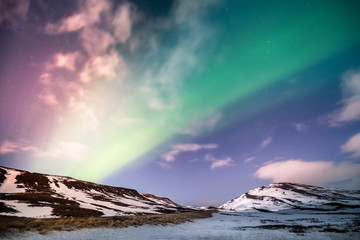 Wall Mural - Northern lights aurora borealis