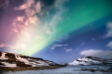 Wall Mural - Northern lights aurora borealis