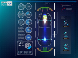 Poster - Futuristic user interface. HUD UI. Abstract virtual graphic touch user interface. Cars infographic. Vector science abstract.  Vector illustration.