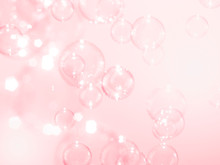 Beautiful Pink Soap Bubbles Background