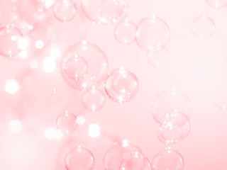 beautiful pink soap bubbles background