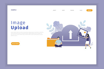 Wall Mural - image upload illustration web page. This is great for websites, landing pages, mobile applications, posters, banners