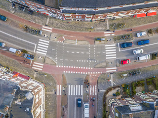 aerial view of intersection