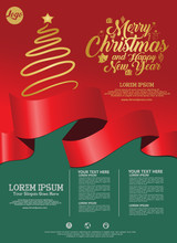 Vector Merry Christmas Party Flayer Illustration With Typography And Holiday Elements
