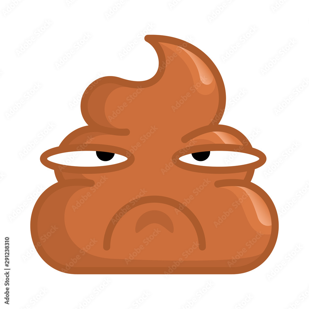 pile of shit with a stupid face. Vector illustration