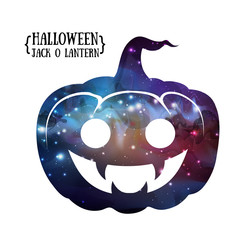 Wall Mural - halloween pumpkin jack o lantern silhouette with space background inside