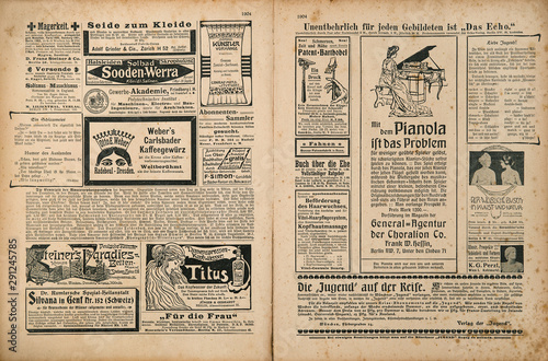Dekoracja na wymiar  strona-gazety-reklama-retro-vintage-magazyn