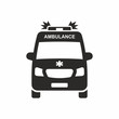 Ambulance car icon. Vector icon isolated on white background.