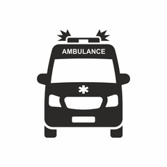 Wall Mural - Ambulance car icon. Vector icon isolated on white background.