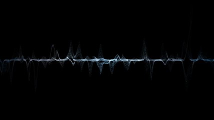 Poster - 4k animation of blue modern neon lines graph. random vibrations of the wave lines