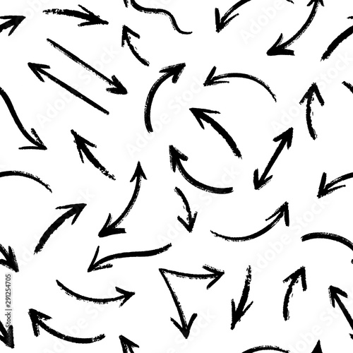 vector-seamless-pattern-with-hand-drawn-black-grunge-arrows-on-white-background-abstract-different-brush-arrows-collection-of-chaotic-doodle-elements-for-design-concept-template-print-textile