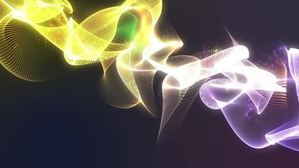 Poster - Plasma Wireframe Swirl Wave 4K Reality Loop Creative Motion Background. Electric Explosion Energy Ripple 3D Circle Shape Animation.