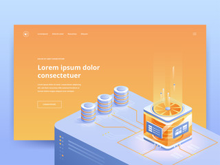 Poster - PC hardware shop orange landing page template