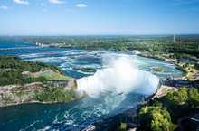Beautiful Niagara Waterfalls In Clear Sunny Day In The Summer