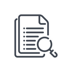 Poster - Document and File Search line icon. Docs with magnifier vector outline sign.