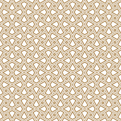 Poster - Seamless arabic geometric ornament in brown color.