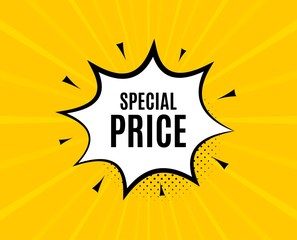 Poster - special price symbol. chat speech bubble. sale sign. advertising discounts symbol. yellow vector ban