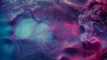 Smog Leak. Sorcery Spell. Blue Magenta Steam Blend. Abstract Art Background.