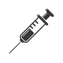 Syringe Icon Vector. Doctors Often Use Syringes To Prevent And Treat Malignant Diseases.