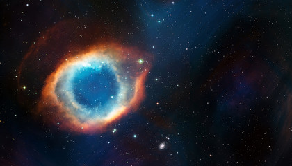 Fototapete - Space cosmic background of supernova nebula and stars field