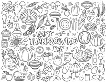Thanksgiving Doodle Art Poster Free Stock Photo - Public Domain Pictures