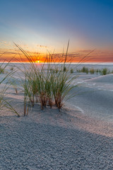 Wall Mural - Sunset at the beach on Juist, East Frisian Islands, Germany.