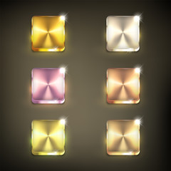 Button set color gold glossy 3