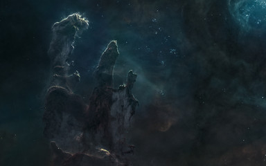 Wall Mural - pillars of creation. beauty of deep cosmic landscape. science fiction. elements of this image furnis