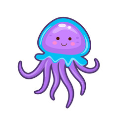 Sticker - Vector illustration of jelly fish