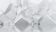 Beautiful luxury geometry white studio. White backgraund for presentation. 3d rendering.