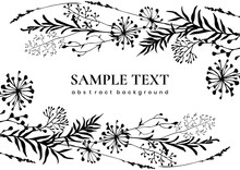 Black Floral Abstract Background With Meadow Wild Herbs And Flowers. Cover Design. Invitation Design. Wildflowers. Wild Grass. Vector Illustration.