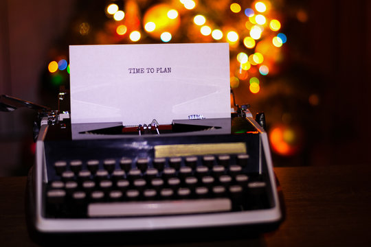 Old typewriter, a sheet of paper with the inscription 