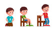 © iconicbestiary - Boys standing on knees, sitting and standing up