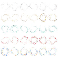 Aufkleber - Random dotted, dots, halftone speckles concentric circle.Spiral, swirl, twirl element.Circular and radial lines volute, helix.Segmented circle with rotation.Radiating arc.Cochlear, vortex illustration