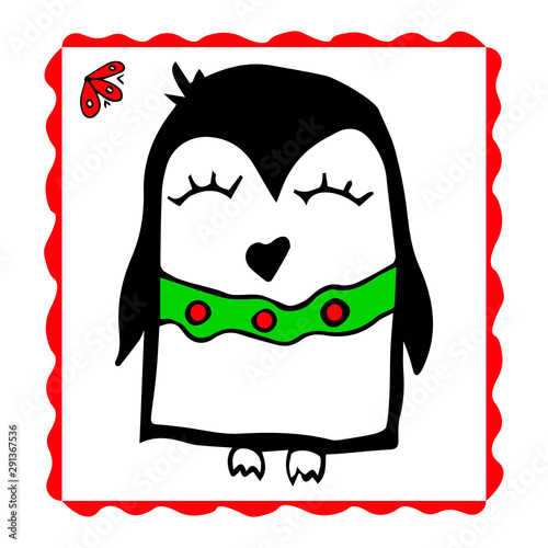 Vector Line Hand Drawing Penguins Doodle Character Illustration Cool Design Elements Perfect For Prints Patterns For Kids Bedroom Book Magazine Winter Style Clothing Buy This Stock Vector And Explore Similar Vectors At Adobe